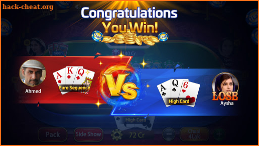 Taash Gold - Teen Patti Rung 3 Patti Poker Game screenshot