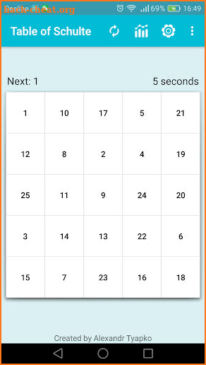 Table of Schulte Pro screenshot