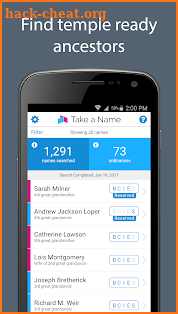 Take a Name LDS Family History screenshot