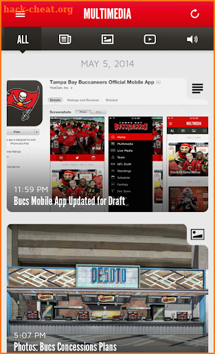 Tampa Bay Buccaneers Mobile screenshot