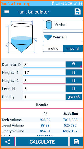 Tank Volume Calculator Pro screenshot