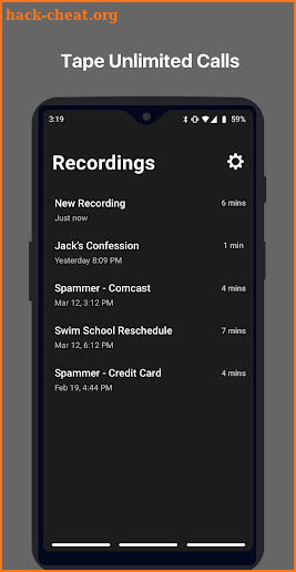 Tape a Call screenshot