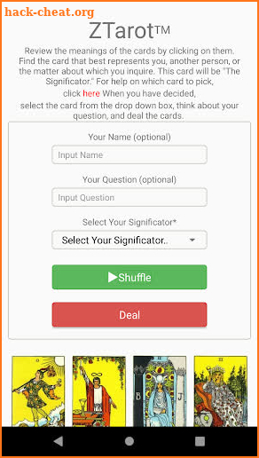 Tarot Celtic Cross App for Android by ZTarot screenshot