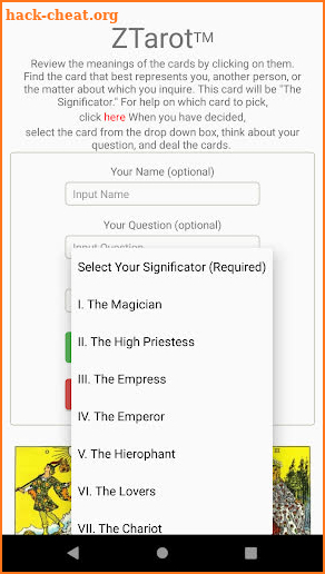 Tarot Celtic Cross App for Android by ZTarot screenshot