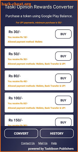 Taski Opinion Rewards Converter screenshot