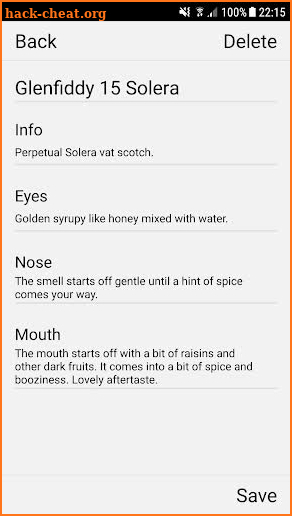 Tasting Notes screenshot