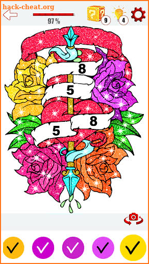 Tattoo Color By Number Glitter Paint Book screenshot