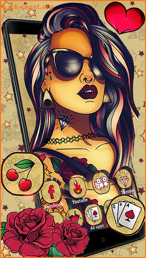 Tattoo Girl Art Themes HD Wallpapers 3D icons screenshot