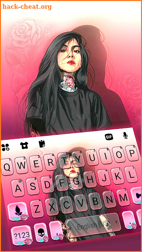 Tattoo Girl Keyboard Background screenshot