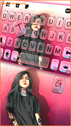 Tattoo Girl Keyboard Background screenshot