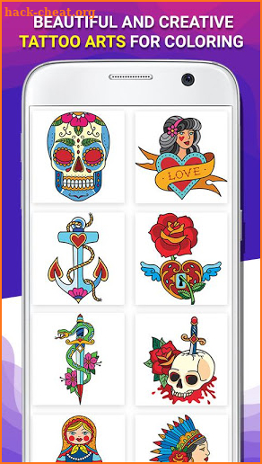 Tattoo Hero - Tattoo Number Coloring screenshot