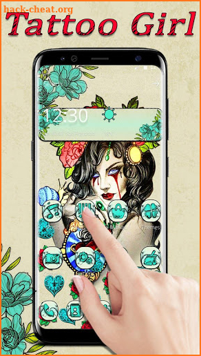 Tattoo Rose Girl Gravity Theme screenshot