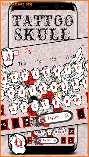 Tattoo Wing Skull Keyboard Theme screenshot