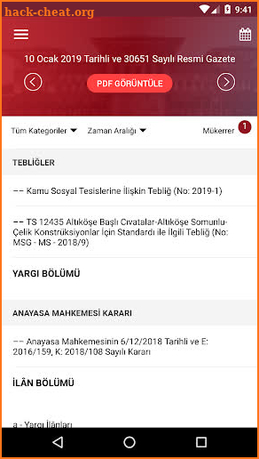 T.C. Resmi Gazete screenshot