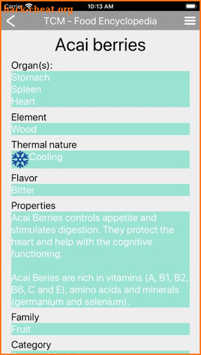 TCM Food Encyclopedia screenshot