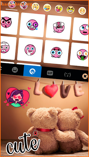 Teddy Loving Couple Keyboard Background screenshot