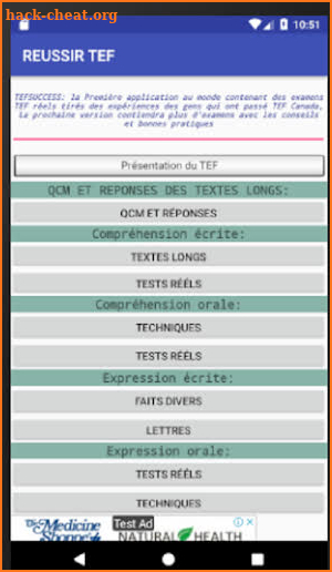TEFSUCCESS  (Se préparer et réussir au TEF) screenshot