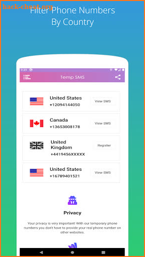Temp SMS - Receive SMS online Free screenshot