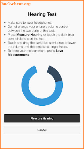 Temporary Hearing Loss Test screenshot