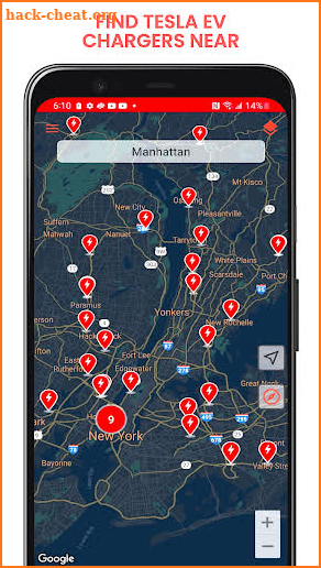 Tesla Supercharger Map screenshot