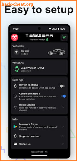 Teswear: Watch app for Tesla screenshot