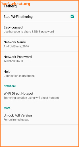 Tetherg - mobile wifi hotspot screenshot