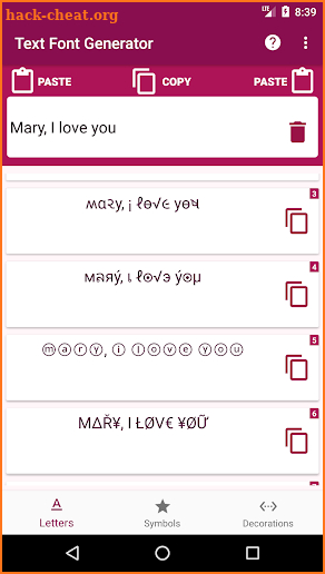 Text Font Generator and Rare Symbols screenshot