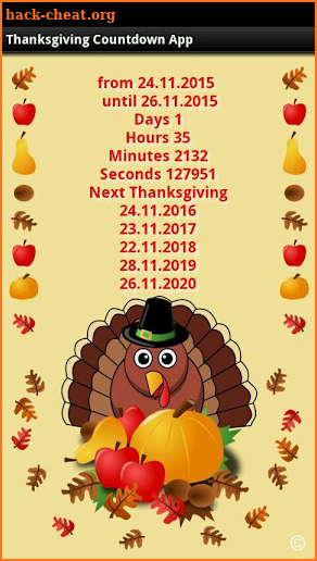 Thanksgiving Countdown App screenshot