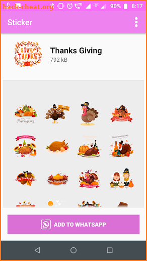 Thanksgiving Stickers for whatsapp screenshot