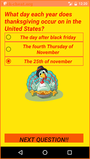 Thanksgiving Trivia screenshot