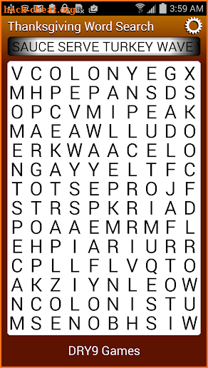 Thanksgiving Word Search screenshot