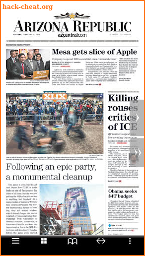 The Arizona Republic eEdition screenshot