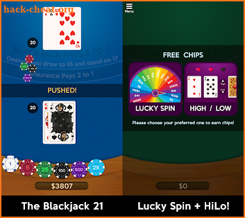 The Blackjack 21 screenshot