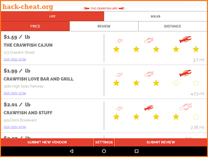 The Crawfish App screenshot
