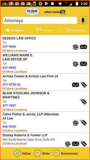 The Guam Phone Book screenshot