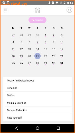 The Happiness Planner screenshot