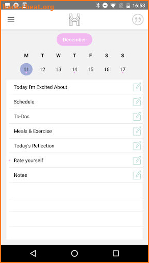 The Happiness Planner screenshot