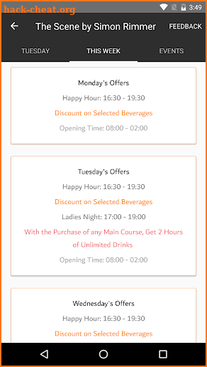 The Happy Hours App screenshot