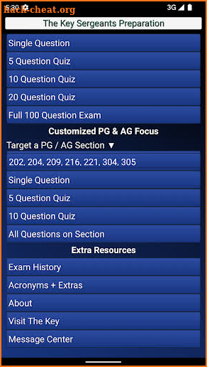 The Key Sergeants Exam 2022 screenshot