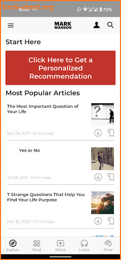The Mark Manson App screenshot