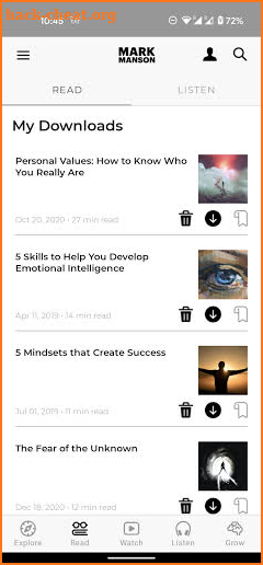 The Mark Manson App screenshot