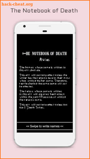 The Notebook of Death | An anime inspired app screenshot