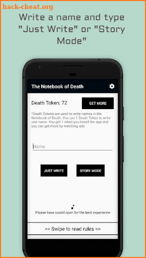 The Notebook of Death | An anime inspired app screenshot