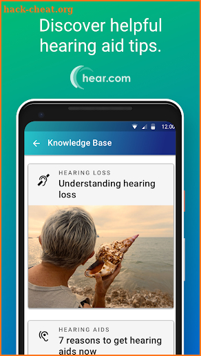 The official hear.com app screenshot