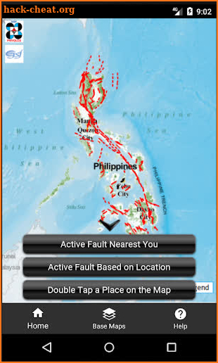 The PHIVOLCS FaultFinder screenshot