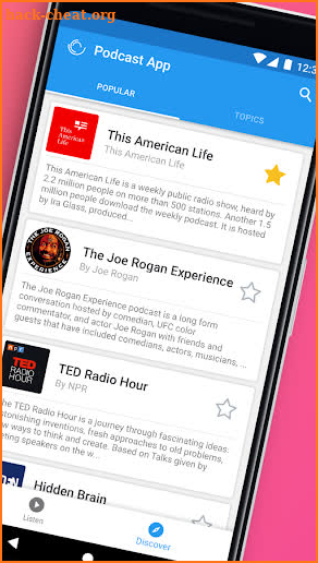 The Podcast App screenshot