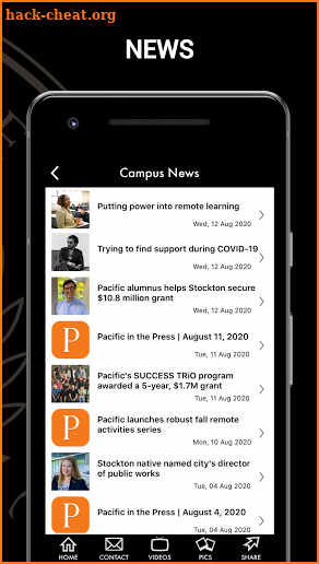 The University of the Pacific screenshot