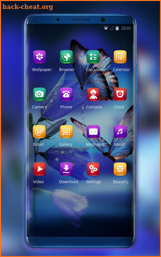 Theme for fluorescent butterfly wallpaper screenshot