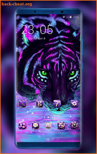 Theme for neon tiger bright wallpaper screenshot