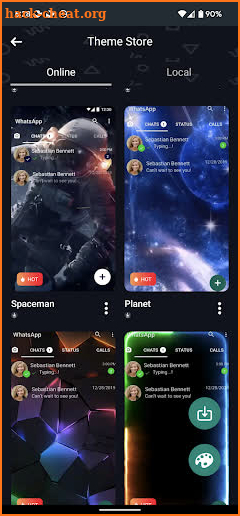 Theme Store for Zap screenshot